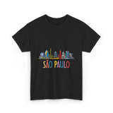 Sao Paulo City Skyline T-Shirt - Black