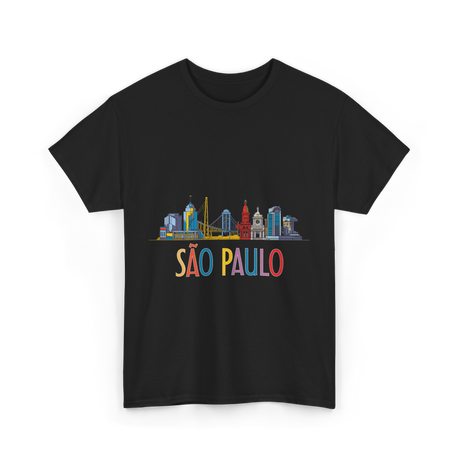 Sao Paulo City Skyline T-Shirt - Black