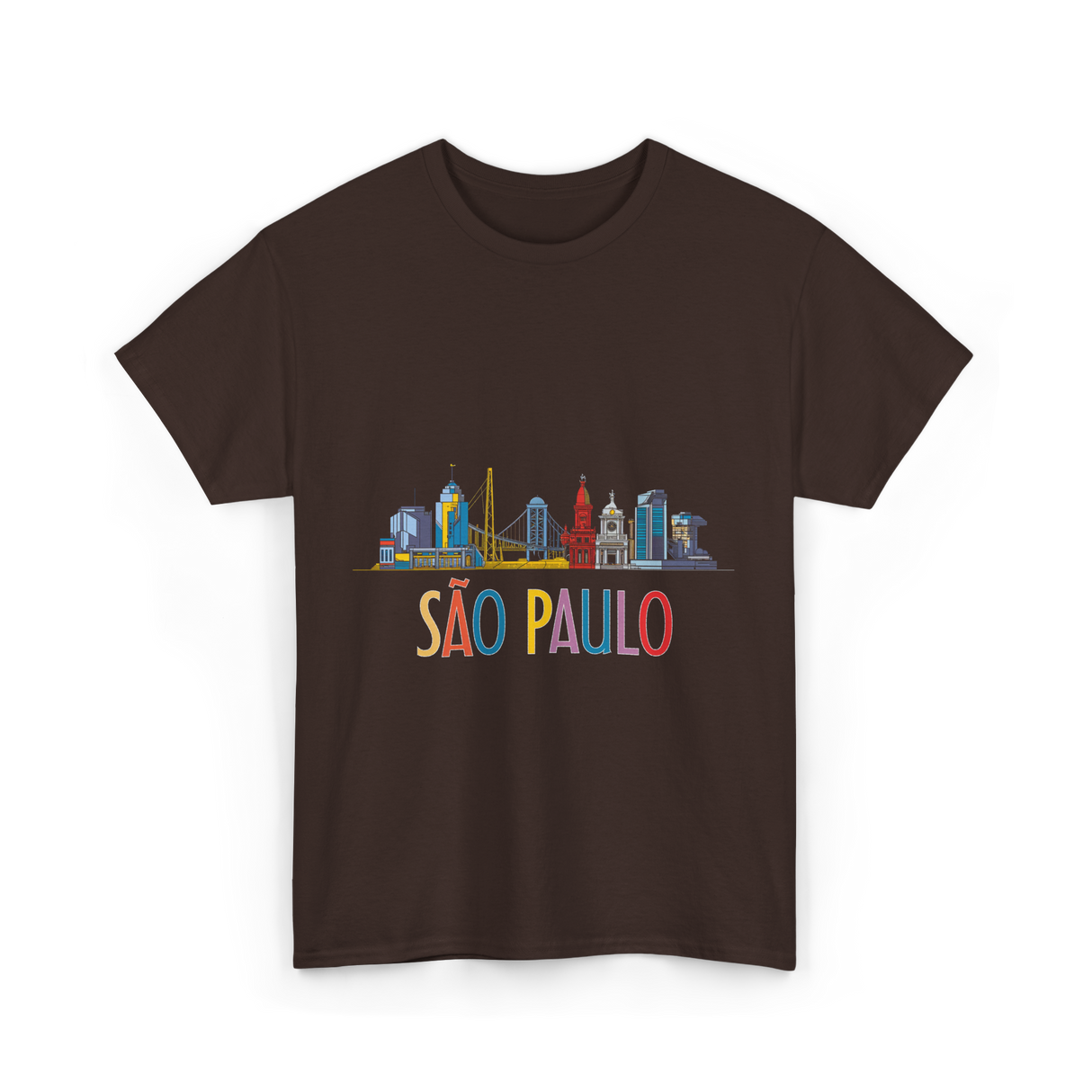 Sao Paulo City Skyline T-Shirt - Dark Chocolate