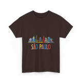 Sao Paulo City Skyline T-Shirt - Dark Chocolate