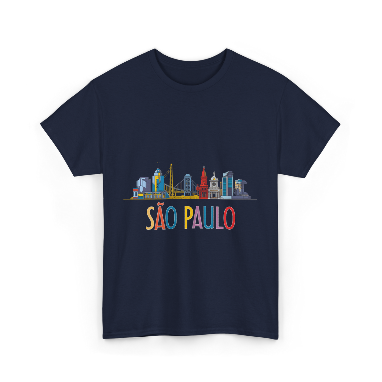 Sao Paulo City Skyline T-Shirt - Navy