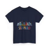 Sao Paulo City Skyline T-Shirt - Navy