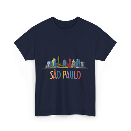 Sao Paulo City Skyline T-Shirt - Navy