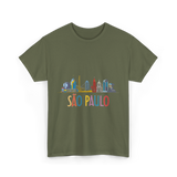 Sao Paulo City Skyline T-Shirt - Military Green