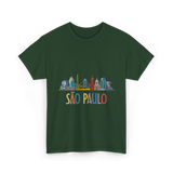 Sao Paulo City Skyline T-Shirt - Forest Green