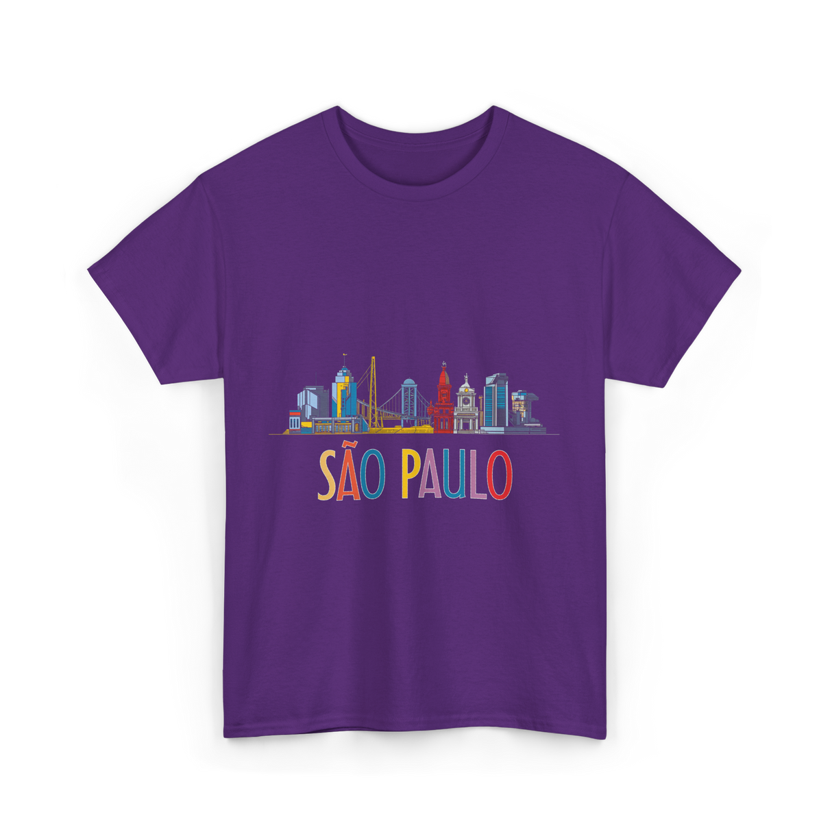 Sao Paulo City Skyline T-Shirt - Purple