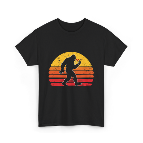 Sasquatch and Pizza Bigfoot T-Shirt - Black