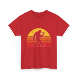 Sasquatch and Pizza Bigfoot T-Shirt - Red