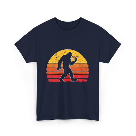 Sasquatch and Pizza Bigfoot T-Shirt - Navy