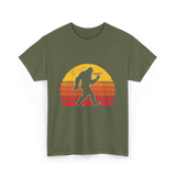 Sasquatch and Pizza Bigfoot T-Shirt - Military Green