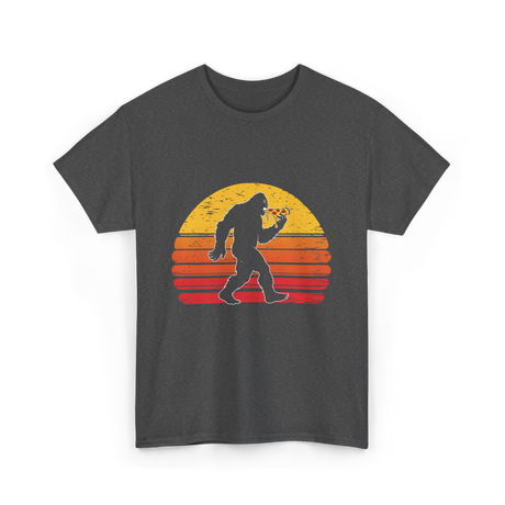 Sasquatch and Pizza Bigfoot T-Shirt - Dark Heather