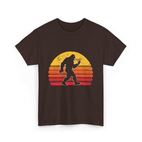 Sasquatch and Pizza Bigfoot T-Shirt - Dark Chocolate