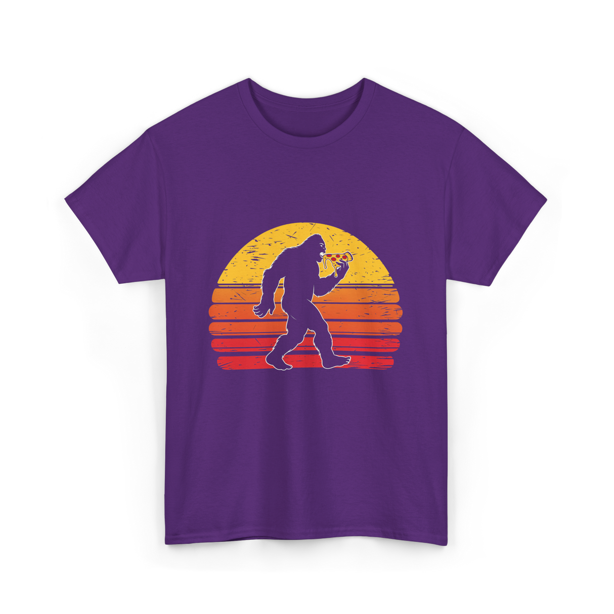 Sasquatch and Pizza Bigfoot T-Shirt - Purple