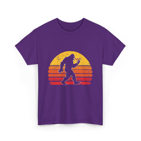 Sasquatch and Pizza Bigfoot T-Shirt - Purple