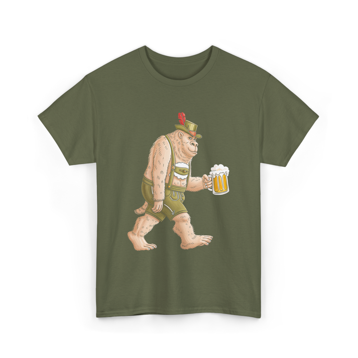 Sasquatch Beer Adventure T-Shirt - Military Green