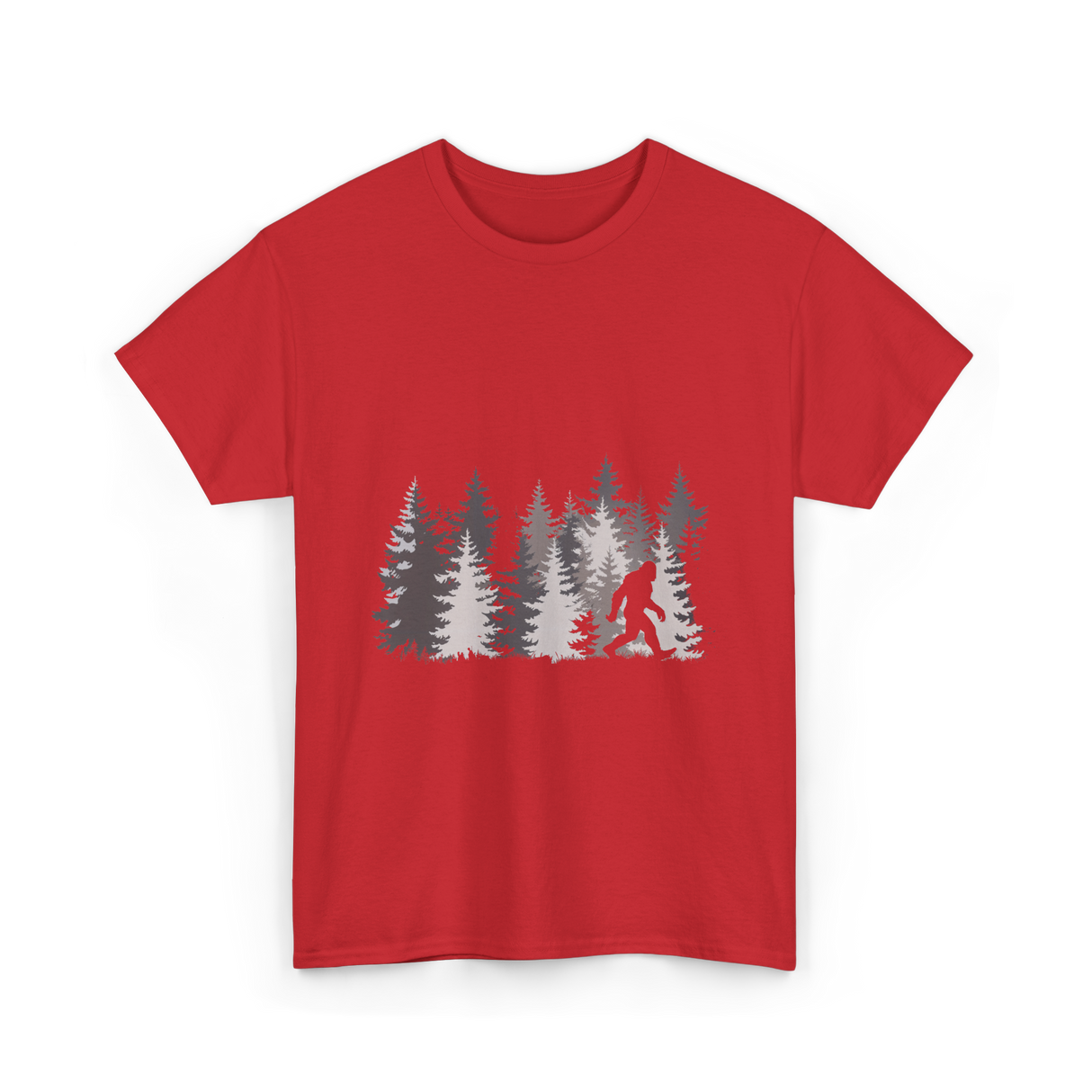 Sasquatch Forest Legend Nature T-Shirt - Red