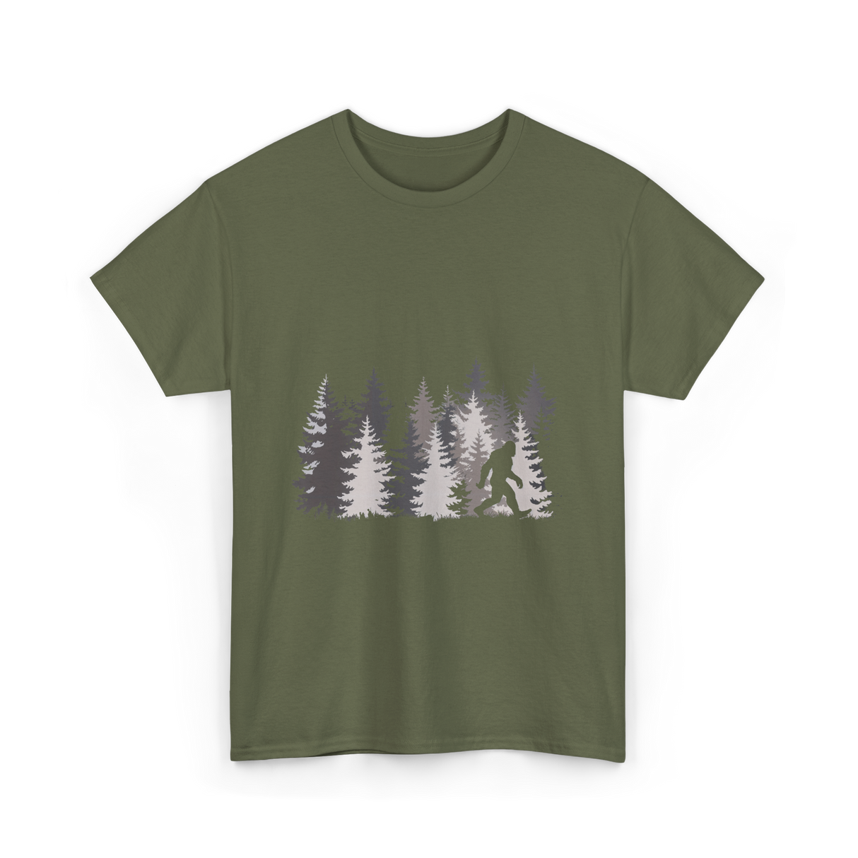 Sasquatch Forest Legend Nature T-Shirt - Military Green