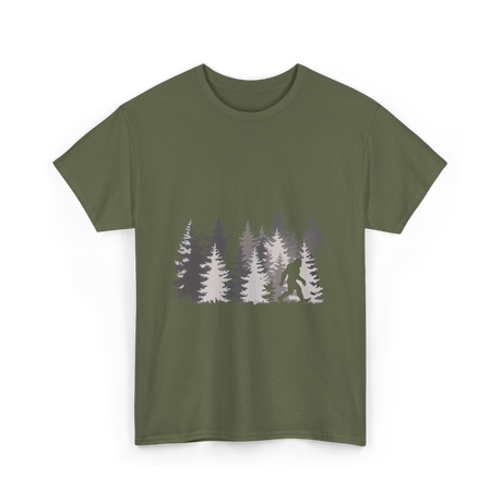 Sasquatch Forest Legend Nature T-Shirt - Military Green