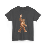 Sasquatch Rock On Bigfoot T-Shirt - Dark Heather