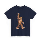 Sasquatch Rock On Bigfoot T-Shirt - Navy