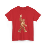 Sasquatch Rock On Bigfoot T-Shirt - Red