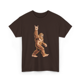 Sasquatch Rock On Bigfoot T-Shirt - Dark Chocolate