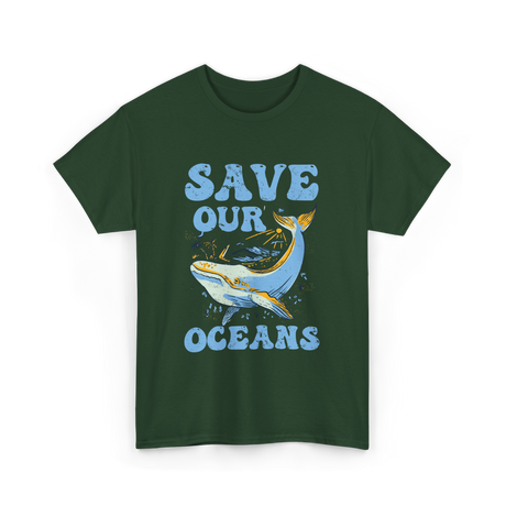 Save Our Oceans Ocean Conservation T-Shirt - Forest Green