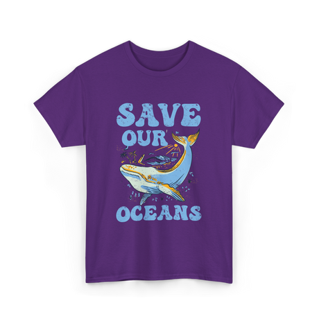 Save Our Oceans Ocean Conservation T-Shirt - Purple