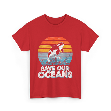 Save Our Oceans Orca T-Shirt - Red