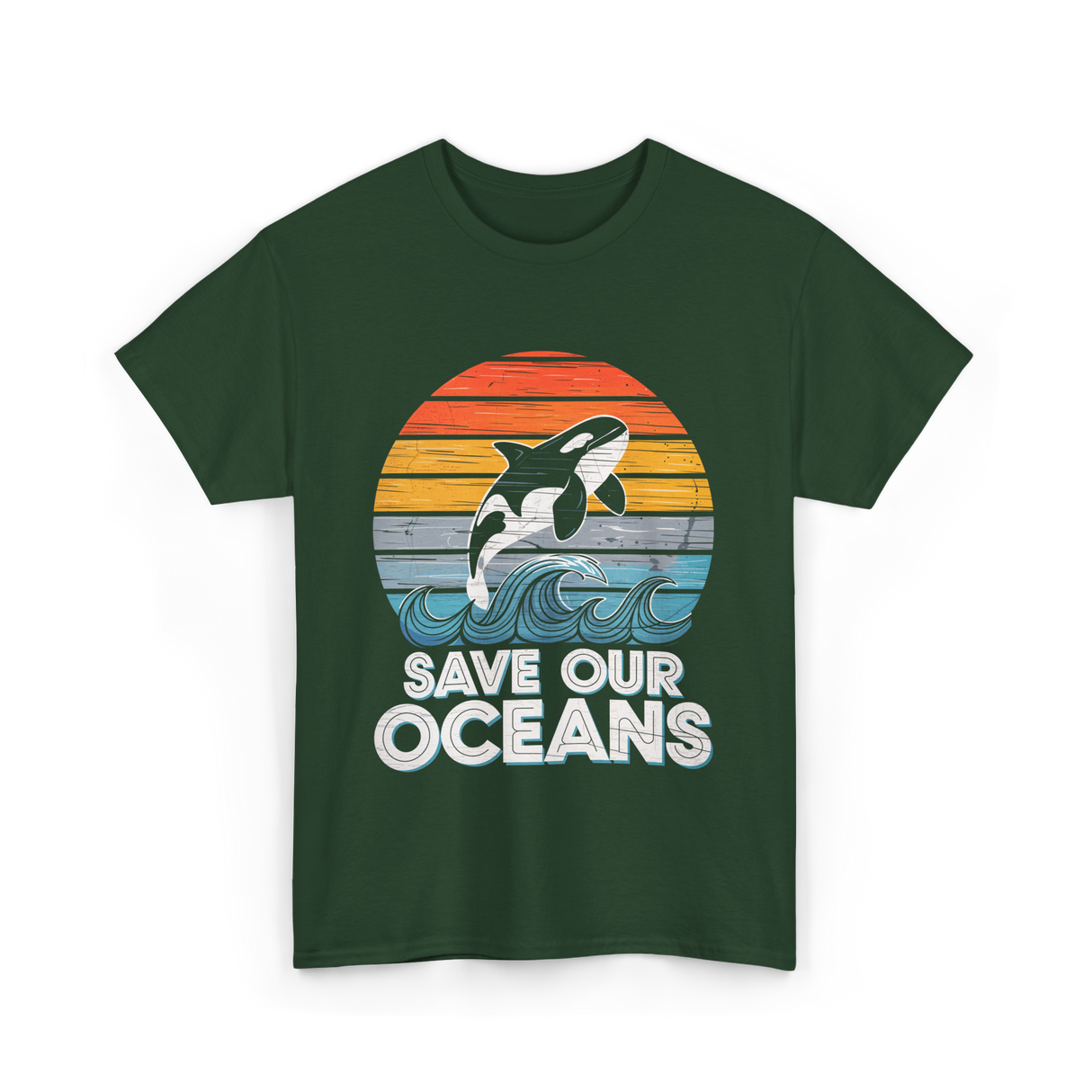 Save Our Oceans Orca T-Shirt - Forest Green