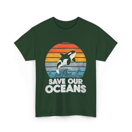 Save Our Oceans Orca T-Shirt - Forest Green