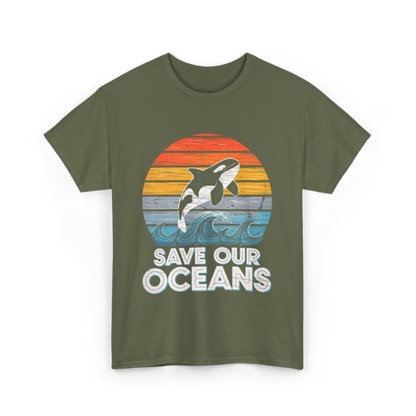 Save Our Oceans Orca T-Shirt - Military Green