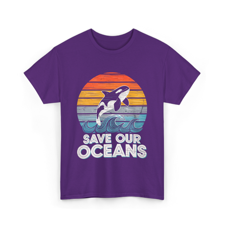 Save Our Oceans Orca T-Shirt - Purple