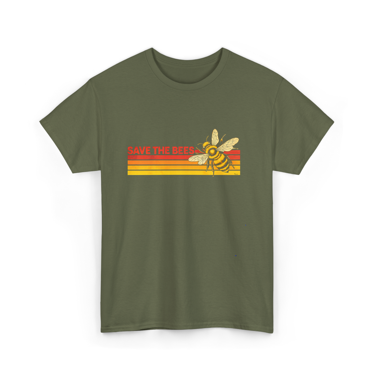 Save The Bees Bee Conservation T-Shirt - Military Green