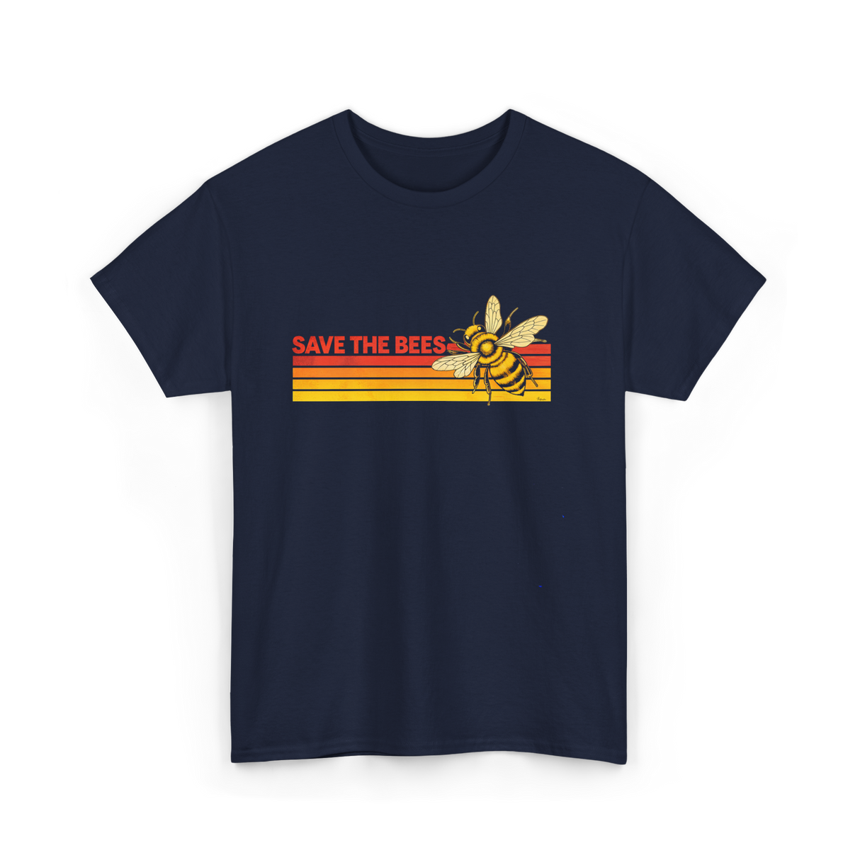 Save The Bees Bee Conservation T-Shirt - Navy