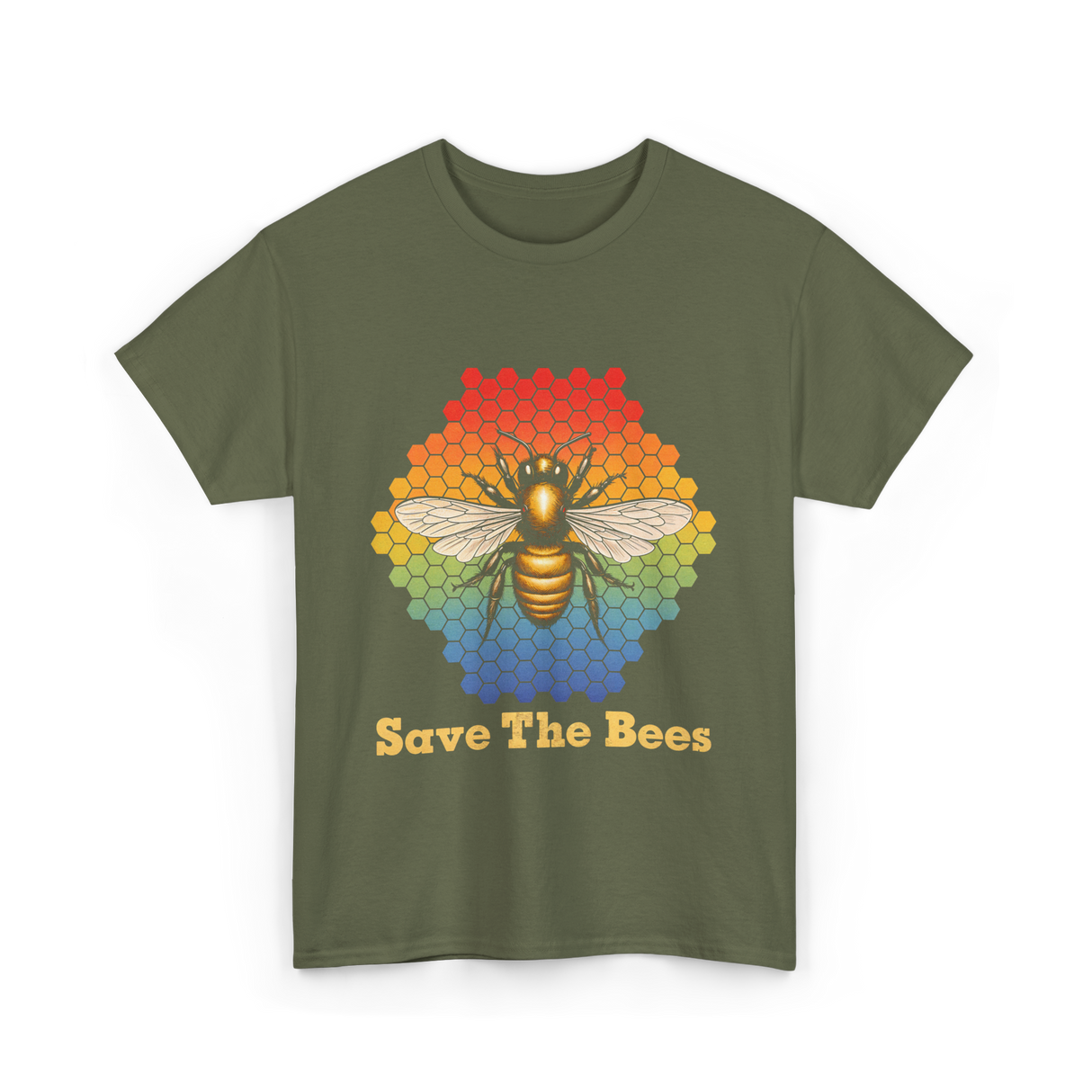 Save The Bees Bee T-Shirt - Military Green