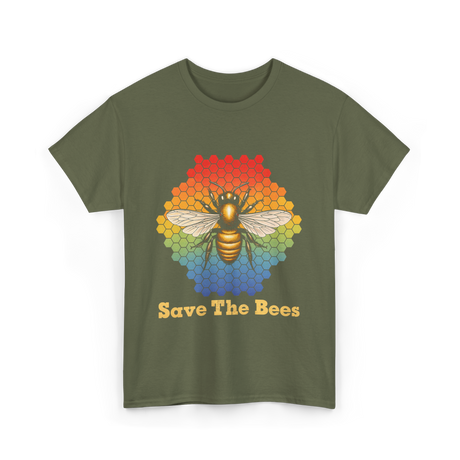 Save The Bees Bee T-Shirt - Military Green