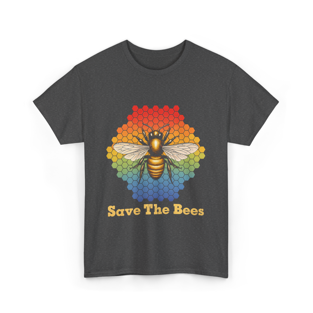 Save The Bees Bee T-Shirt - Dark Heather