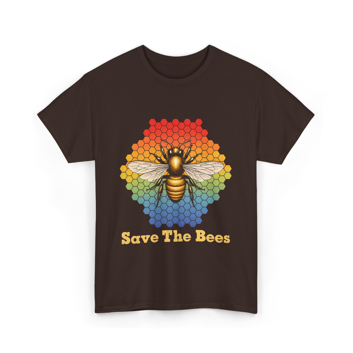 Save The Bees Bee T-Shirt - Dark Chocolate