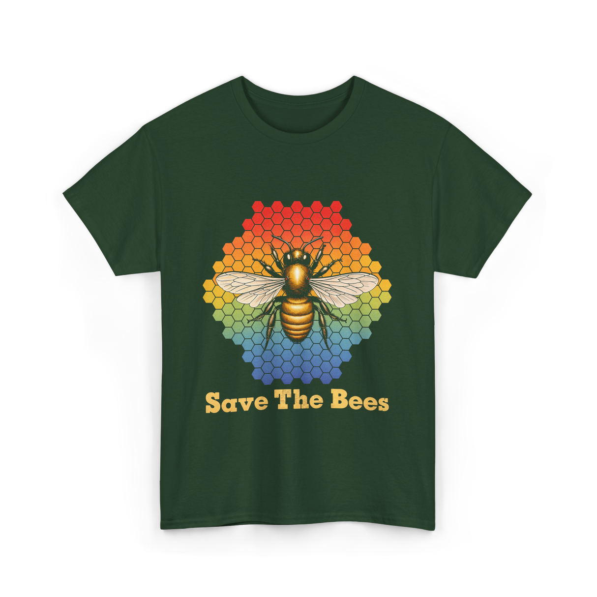 Save The Bees Bee T-Shirt - Forest Green