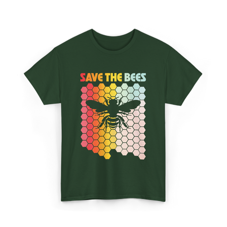 Save The Bees Bees Environment T-Shirt - Forest Green