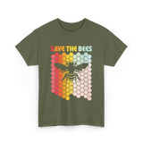 Save The Bees Bees Environment T-Shirt - Military Green