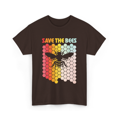 Save The Bees Bees Environment T-Shirt - Dark Chocolate