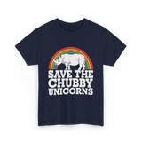 Save the Chubby Unicorns Conservation T-Shirt - Navy