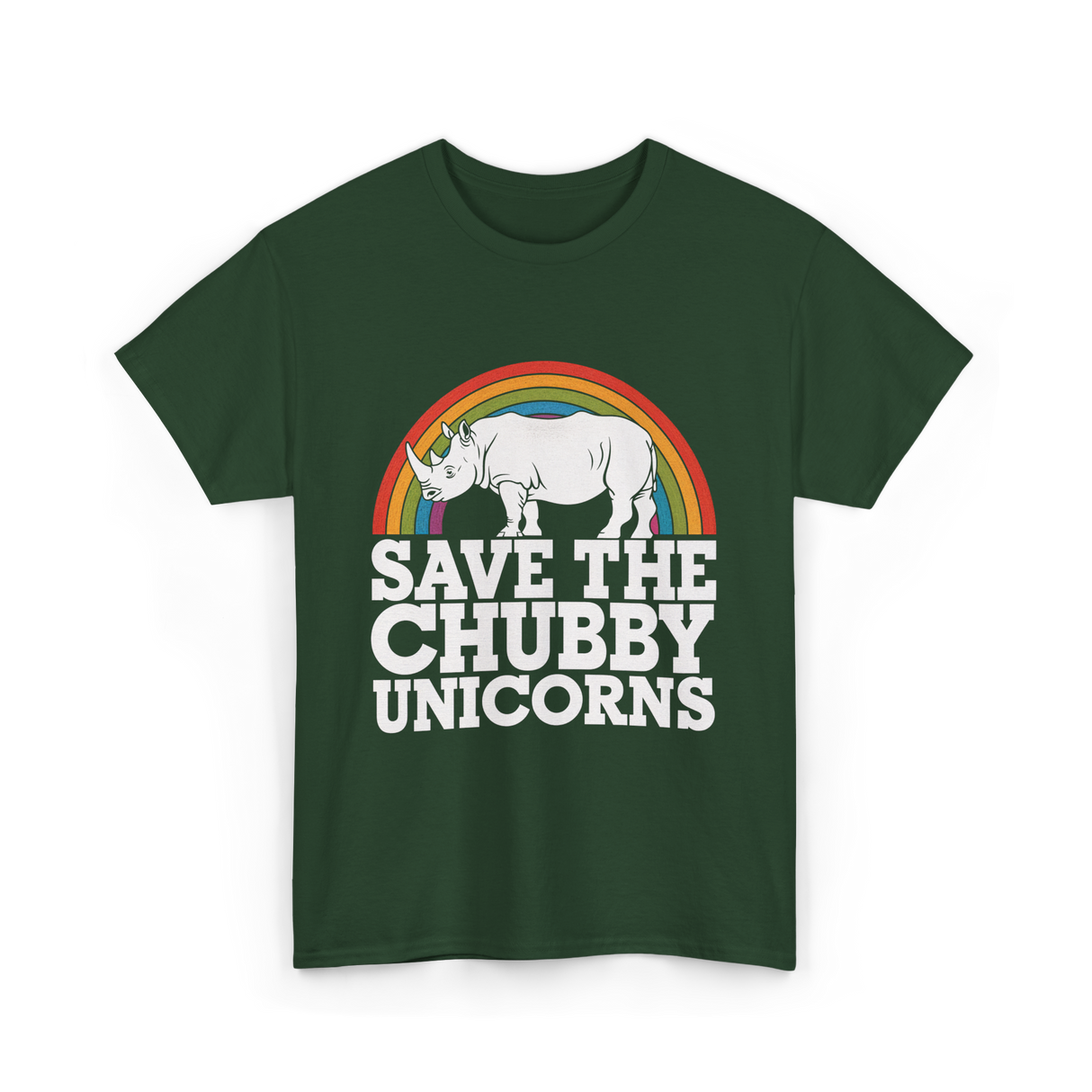 Save the Chubby Unicorns Conservation T-Shirt - Forest Green