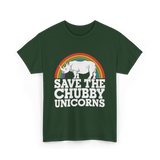 Save the Chubby Unicorns Conservation T-Shirt - Forest Green