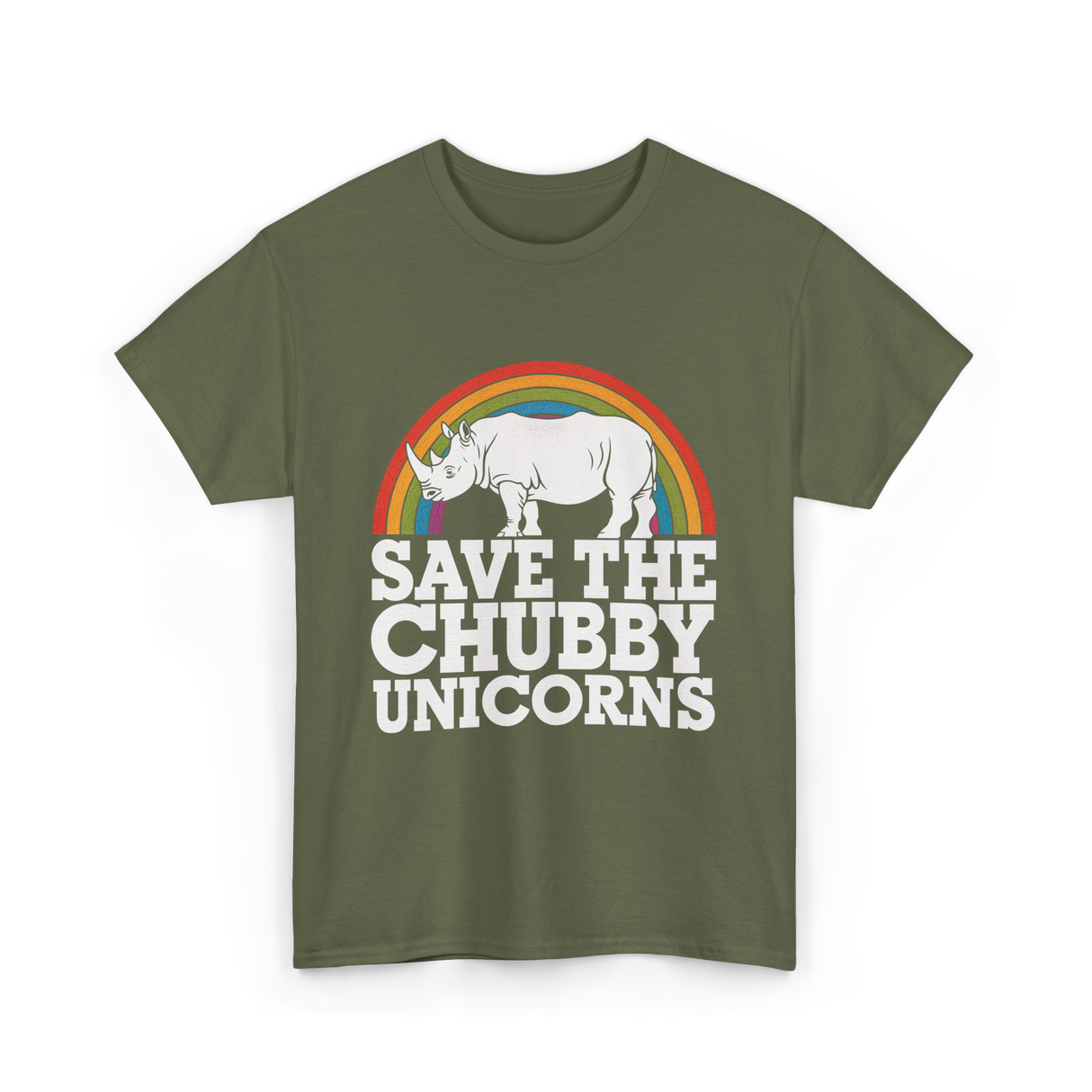 Save the Chubby Unicorns Conservation T-Shirt - Military Green