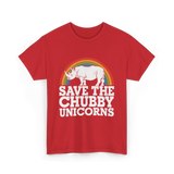 Save the Chubby Unicorns Conservation T-Shirt - Red