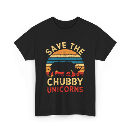 Save The Chubby Unicorns Rhino T-Shirt - Black