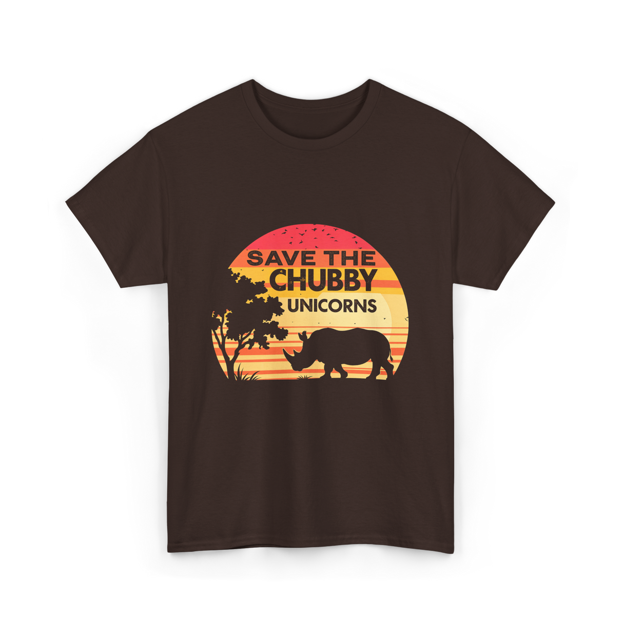 Save The Chubby Unicorns Rhino T-Shirt - Dark Chocolate